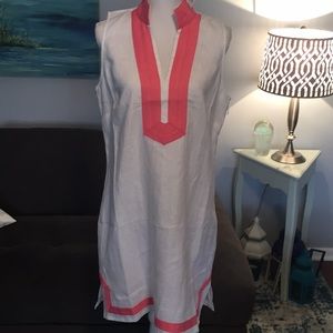 Sail to sable white linen tunic dress